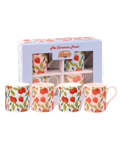 Churchill Queens The Caravan Trail Strawberry Larch 4 piece mug set Tableware, Homewares, Brand New , Christmas Gifts, Wedding Gifts, Churchill, mugs, Churchill image