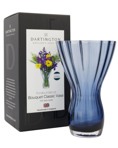 Dartington Crystal Florabundance Bouquet Classic Vase Ink Blue image