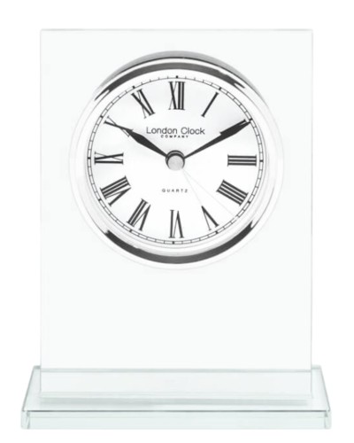 The London Clock Company Glass Frame Desk Clock Homewares, Brand New image