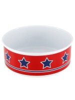 The Little Dog Laughed Star Enamelled Pet Bowl 19 cm x 19 cm x 7 cm