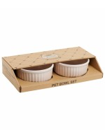 For Pets Only 2 piece Pink Pet Bowl Set 14 x 6 cm