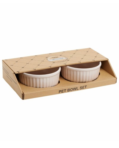 For Pets Only 2 piece Pink Pet Bowl Set 14 x 6 cm image