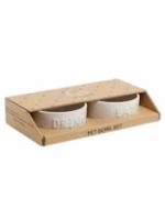 For Pets Only Drink, Eat. 2 piece White Pet Bowl Set 14 x 6 cm For Pets Only Drink, Eat. 2 piece White Pet Bowl Set 14 x 6 cm