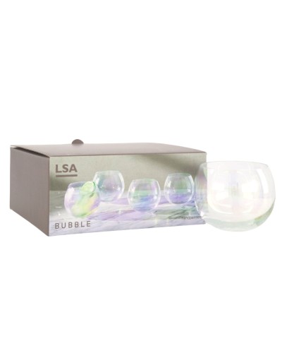 LSA International Bubble Pearl Lustre Stemless Rocking Tumbler 350ml set of 4 image