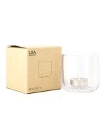 LSA International Market Clear Glass Tealight Holder and Tea Light LSA International Market Clear Glass Tealight Holder and Tea Light