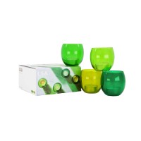 LSA International Coro Assorted Leaf Glass Tea Light Holders and Tea Lights set of 4