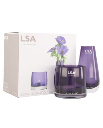 Showing image for LSA International Violet Flower & LIght Colour Glass Vase & Tea Light Holder Set LSA International Violet Flower & LIght Colour Glass Vase & Tea Light Holder Set Brand New , LSA International, Glassware image