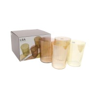 LSA International Gems Glass Tumblers Amber set 4 LSA International Gems Glass Tumblers Amber set 4