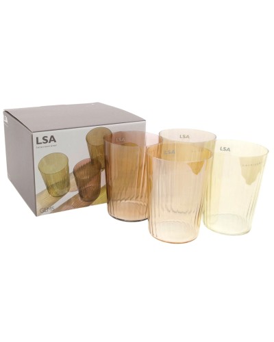 LSA International Gems Glass Tumblers Amber set 4 Tableware, Brand New , LSA International, Christmas Gifts, Wedding Gifts, Glassware image