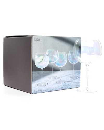 LSA International Bubble Pearl Lustre Stemmed Balloon Goblets 680ml set of 4 image