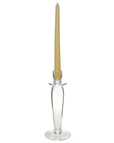 LSA International Light Fluted Glass Candlestick and Candle image