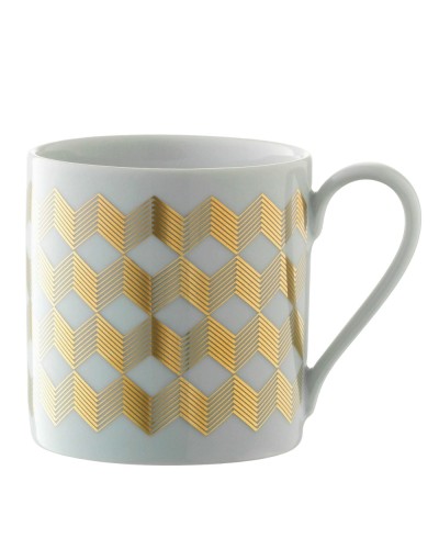 LSA International Chevron Metallic Gold porcelain Mug image