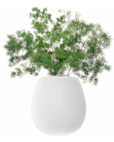 LSA International Boulder Opaque White Glass Spherical Vase image