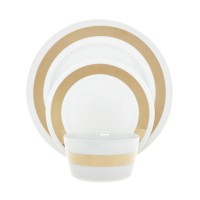 LSA International Space Gold 3pce Bowl, side & Dinner Plate Set