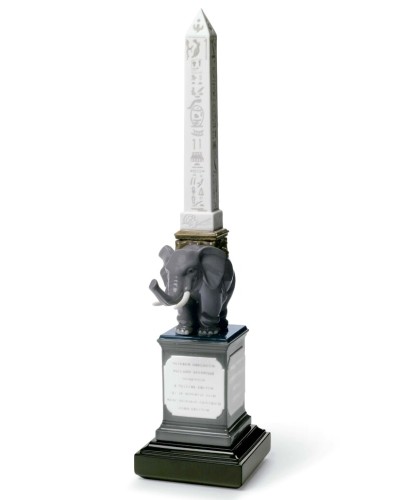 Lladro Pulcino obelisk (enamels right) Porcelain Elephant Figurine 01007171 image