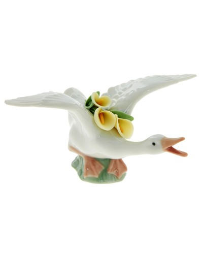 Lladro Flying duck with yellow lilies Porcelain Figurine 01008494 retired historical piece Figurines & Collectables, Lladro Collectables, Lladro / Nao Figurines, Lladro / Nao, Pre Owned image