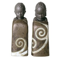 Lladro Salt & Pepper Shakers 01012502 Pulse of Africa historical piece