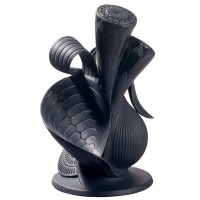 Lladro Naturofantastic Single Candle Holder (black) 01007956 historical piece