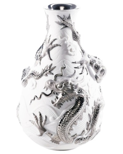 Lladro Dragons Bud Vase white Back (Re-Deco) 01007058 historical piece Lladro Collectables, Lladro / Nao Figurines, Lladro / Nao, Brand New image