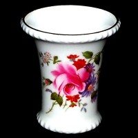 Royal Crown Derby Posies English Fine Bone China Gilded Trumpet Vase