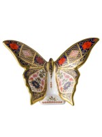 Royal Crown Derby Old Amari Solid Gold Band Butterfly