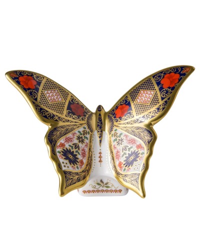 Royal Crown Derby Old Amari Solid Gold Band Butterfly image
