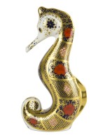 Royal Crown Derby Old Imari Solid Gold Band Seahorse
