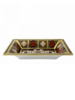 Royal Crown Derby Old Imari Solid Gold Band Rectangle Tray