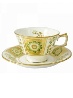 Royal Crown Derby Panel Green Tea Cup & Saucer