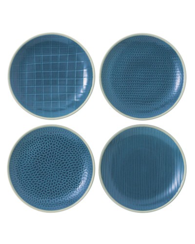 Royal Doulton Gordon Ramsay Maze Grill Blue 22cm plates. Set of 4 image