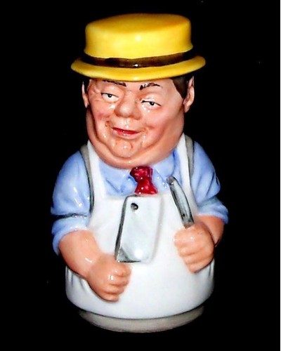 Royal Doulton Mr Brisket (The Butcher) Doultonvile Candle Snuffer D7196 Royal Doulton, Royal Doulton Character Toby Jugs, Figurines & Collectables, Royal Doulton, Pre Owned image