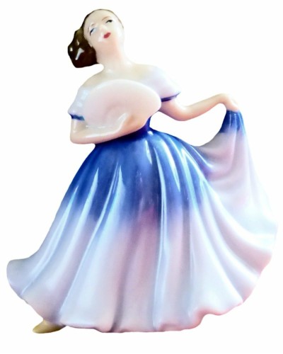 Royal Doulton Elaine Miniature Ladies Figurine M201 Royal Doulton, Figurines & Collectables, Royal Doulton, Royal Doulton Miniature, Pre Owned image