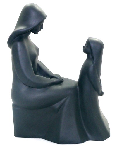 Royal Doulton Mother and Daughter Black Basalt Images Figurine HN2843 image