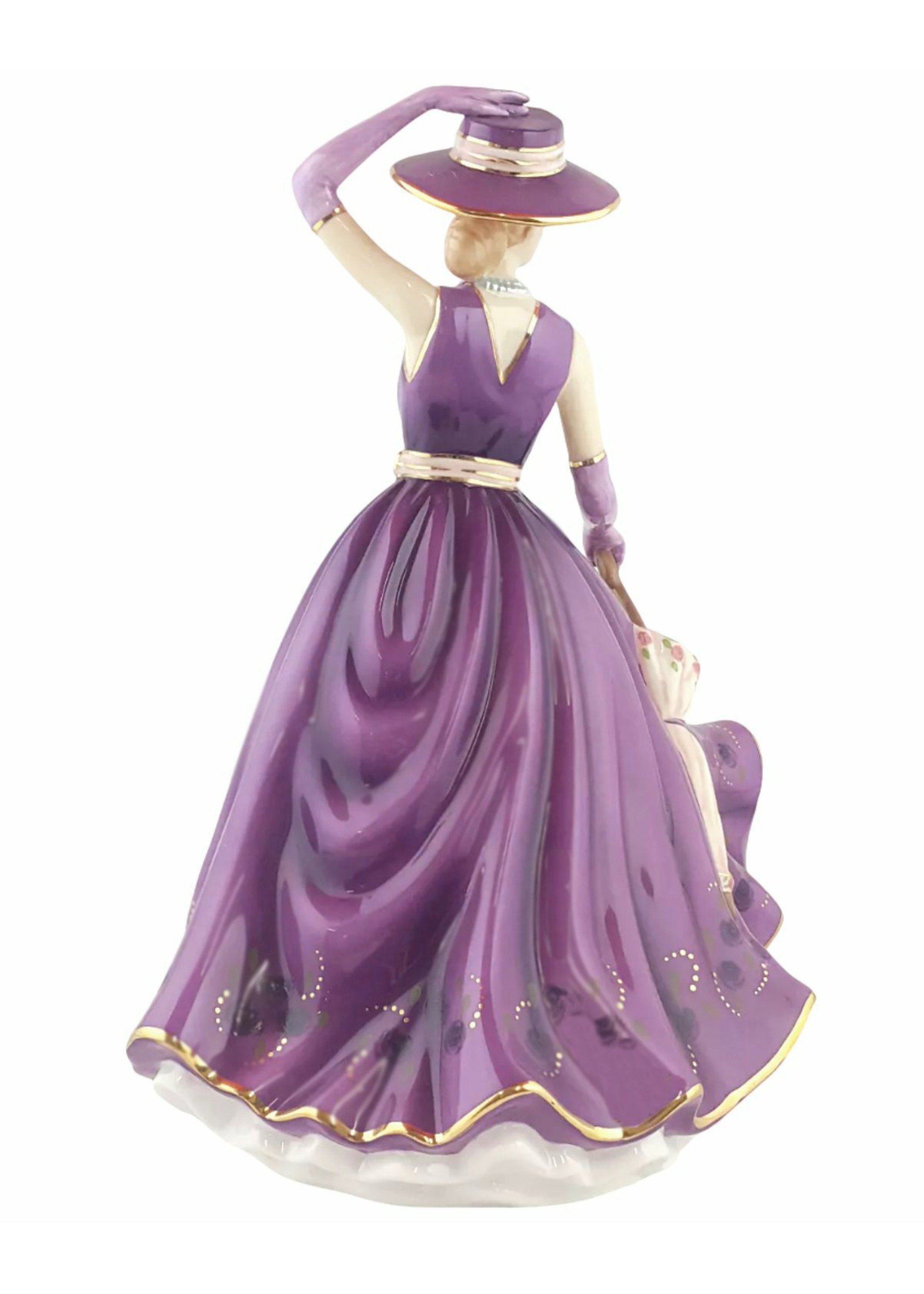 royal doulton figurines purple dress Royal Doulton Pretty Ladies "With Love" Purple Dress Figurine 8" tall Box  Included Org. Price $280