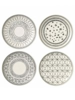 Royal Doulton ED Charcoal Grey Lines Side Plates 21cm (Set of 4) Royal Doulton ED Charcoal Grey Lines Side Plates 21cm (Set of 4)