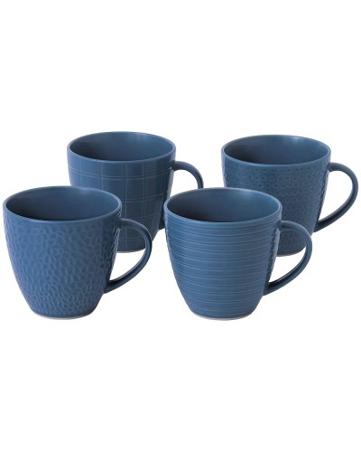 Royal Doulton Gordon Ramsay Maze Gril Blue - Set Of 4 Mugs Mixed pattern image