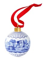 Spode Blue Italian Scenic Christmas Tree Bauble