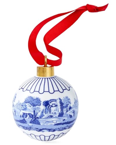 Spode Blue Italian Scenic Christmas Tree Bauble image