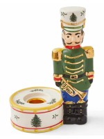 Spode Christmas Tree Nutcraker Candle Holder Green