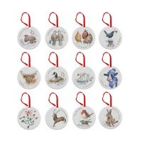 Royal Worcester Wrendale Designs 12 Christmas Decorations