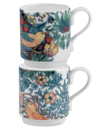 Spode Morris & Co Strawberry Thief Stacking Mug Set of 2 Tableware, Portmeirion, Portmeirion , Brand New , Christmas Gifts, Wedding Gifts, mugs image