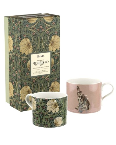 Spode The Original Morris & Co Mugs Pimpernel and Forest Hare Set of 2 Mugs image
