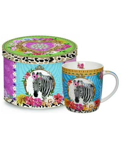 Baci Milano Zebra Porcelain Mug & Tin Set Tableware, Homewares, Brand New , Baci Milano image