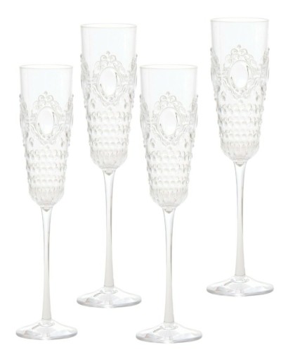 Showing image for Baci Milano Baroque and Clear Acrylic Champagne Flutes x 4 Baci Milano Baroque and Clear Acrylic Champagne Flutes x 4 Tableware, Homewares, Baci Milano image