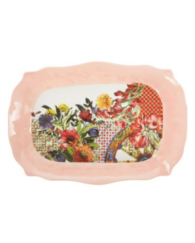 Baci Milano Rustic Style Decorated Coral Porcelain Roasting Dish L 40 x D 28 x H 5 cm Tableware, Homewares, Brand New , Christmas Decorations, Christmas Gifts, Baci Milano image