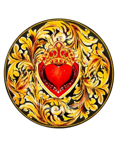 Baci Milano Rustic Style Multicolour Heart cake Plate 31 x 31 cm image