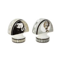 Baci Milano Black, Grey & White 2pc Condiment set 