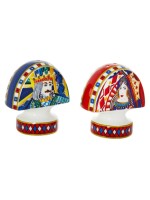 Baci Milano Queen of Hearts, King and Queen 2pc Condiment set 