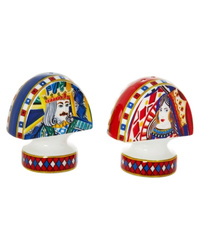 Baci Milano Queen of Hearts, King and Queen 2pc Condiment set image