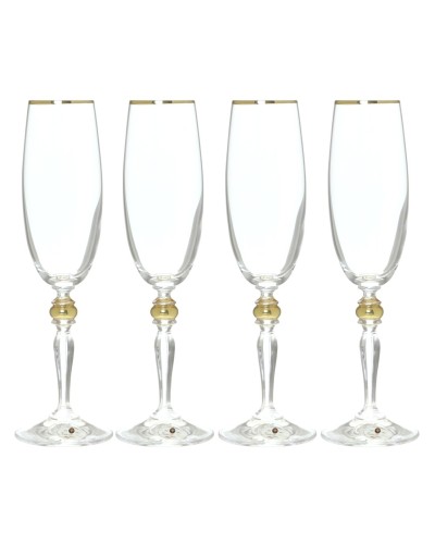 Showing image for Cristalleria Filli Fumo Gold Trimmed Champagne Flutes set of 4 Cristalleria Filli Fumo Gold Trimmed Champagne Flutes set of 4 image